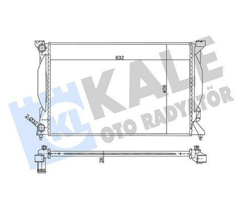 RADYATÖR AUDI A4 00-04 >08 A6 01-05 EXEO 08 > AL/PL/BRZ 632x408x26