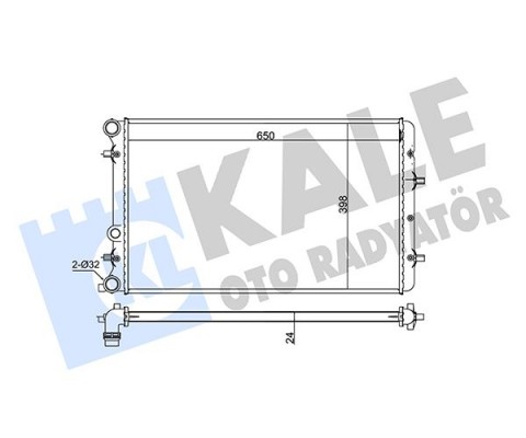 SU RADYATÖRÜ VW POLO 02 >SEAT CORDOBA-IBIZA III 02 >SKODA FABIA 99 > 1.2 1.4 1.6 16V 1.4 1.9TDI MT AC NAC BRAZING 630x398x22 6Q0121253Q-6QE121253A