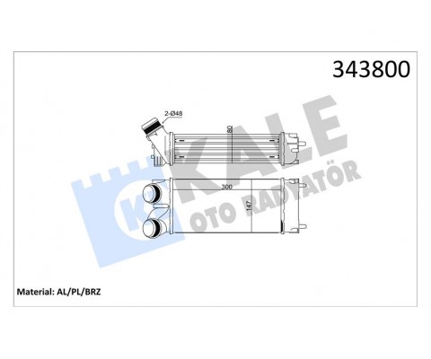 TURBO RADYATÖRÜ INTERCOOLER BERLINGO 04>C4 04>P308 07>PARTNER 04>1.6HDI AL/PL/BRZ 300x147x76