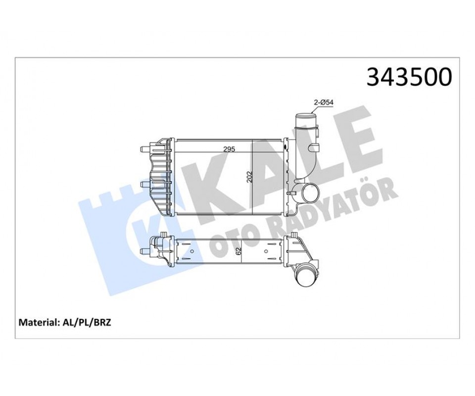 TURBO RADYATÖRÜ INTERCOOLER DUCATO-JUMPER-BOXER AL/PL/BRZ 295x202x62