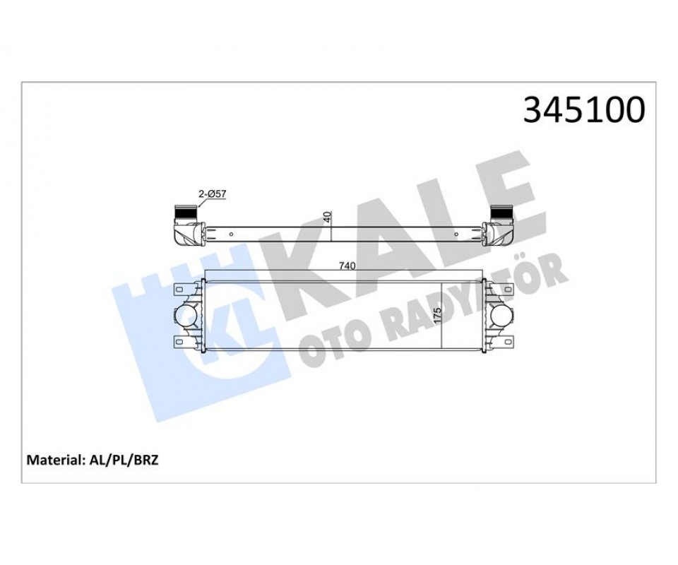 TURBO RADYATÖRÜ INTERCOOLER MASTER II-III-MOVANO 2.5DCI AL/PL/BRZ 738x175.3x40
