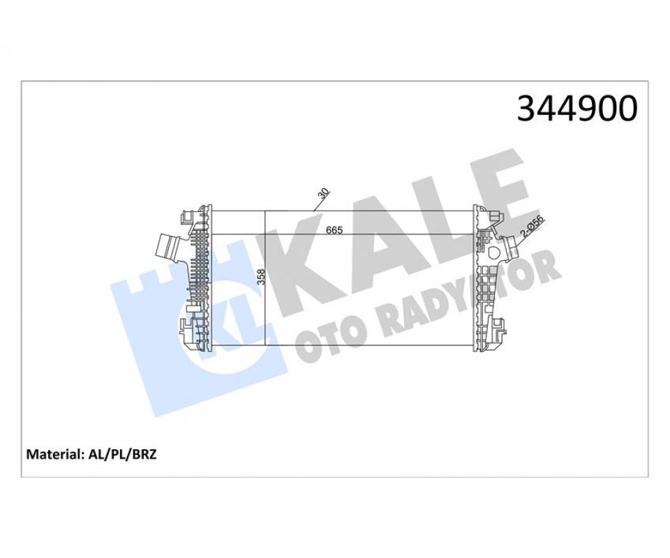 TURBO RADYATÖRÜ INTERCOOLER ASTRA J-CRUZE J300-J305-J308 -ZAFIRA TOURER C AL/PL/BRZ 665x35