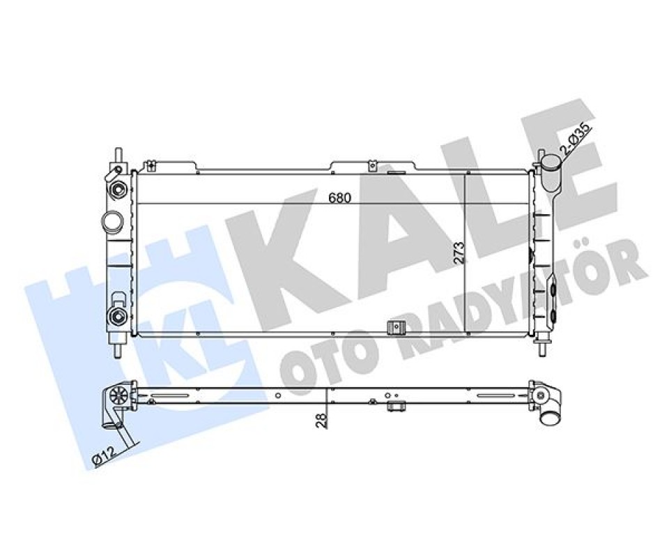 SU RADYATÖRÜ OPEL CORSA B-COMBO-TIGRA 1.2I 1.4I 1.6I 16V 93 > AT AC BRAZING 680x273x28