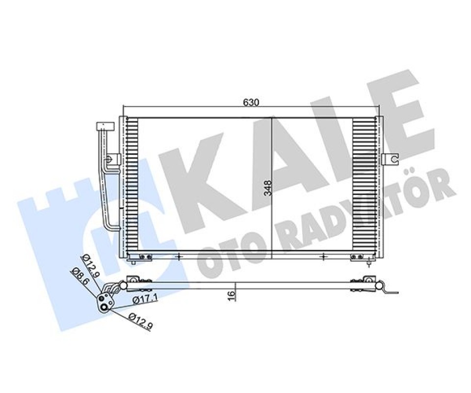 KLİMA RADYATÖRÜ KONDENSER VOLVO S40 I-V40 AL-AL 628X348X16