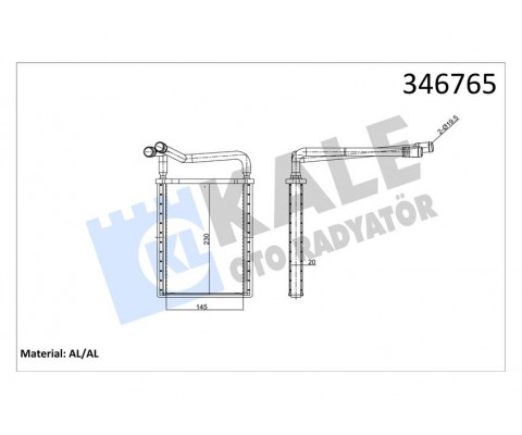 KALORİFER RADYATÖRÜ HYUNDAI ACCENT ERA 1.4L G4EE 06-10 1.6L G4ED 06-10 1.5L CRDi dizel 06-> - AL EMİNYUM