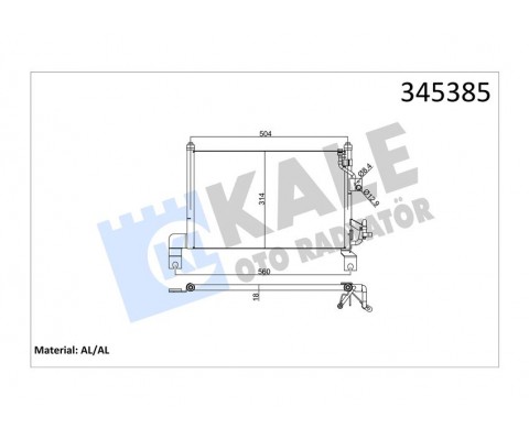 KLİMA RADYATORU KONDENSERİ FORD RANGER 98> 06 2.5 TD 525X292X16 OTO.-MEK.