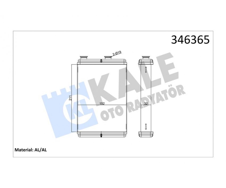 KALORİFER RADYATÖRÜ FIAT DOBLO 01>PUNTO 01>IDEA 04>LANCIA YPSILON 03> AC KLİMASIZ 0183831AB 1.3 JTD 1.4 1.9 JTD