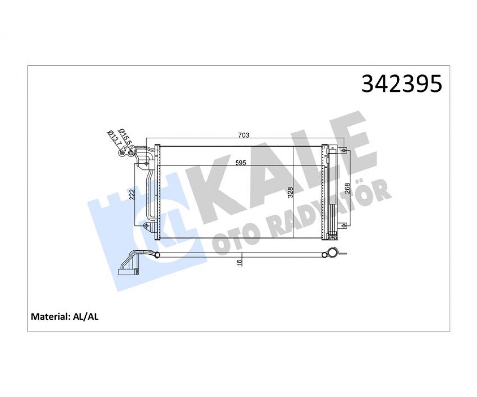 KLİMA KONDENSERİ VW POLO-AUDI A1-A1 SPORTBACK-SEAT IBIZA V-TOLEDO IV AL-AL