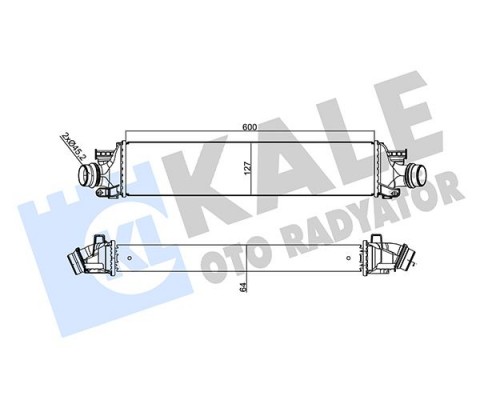 TURBO RADYATORU INTERCOOLER CHEVROLET AVEO 1.4/ 1.3D 12 > 600x129x64 AL/BRZ 600X127X64