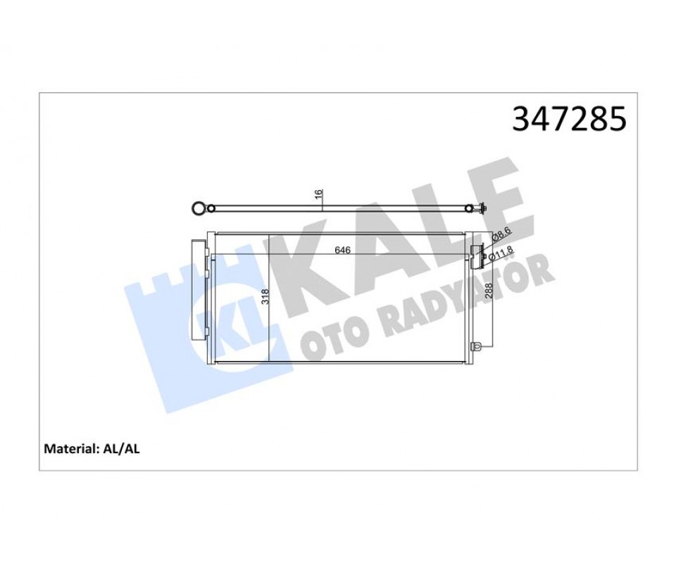 KLİMA KONDANSER RADYATÖRÜ FIAT EGEA 16> 500L 12> 0.9T 1.3D MTJ 1.4 1.6D MTJ 1.6 AL-PL-BRZ