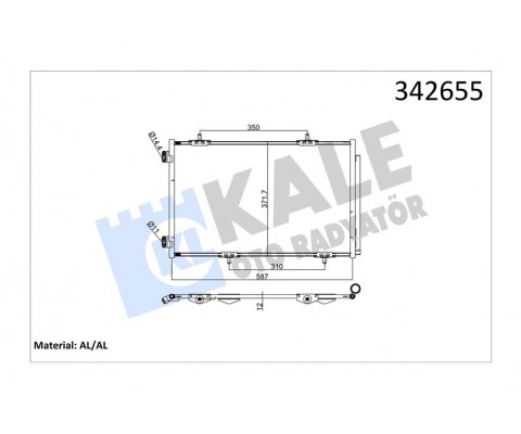 KLİMA RADYATÖRÜ KONDENSERİ P301-CITROEN C-ELYSEE 1.2 VTi-1.6 VTi-1.6 HDİ 11/12 > 587X367X16