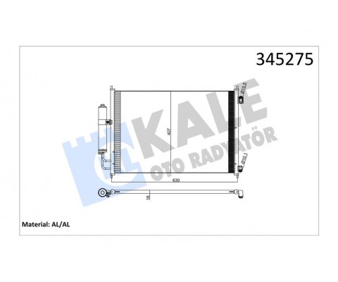 KLİMA KONDENSERİ NISSAN X-TRAİL DİZEL-BENZİN 07 > 642X388X16 OTO.-MEK. AL/AL
