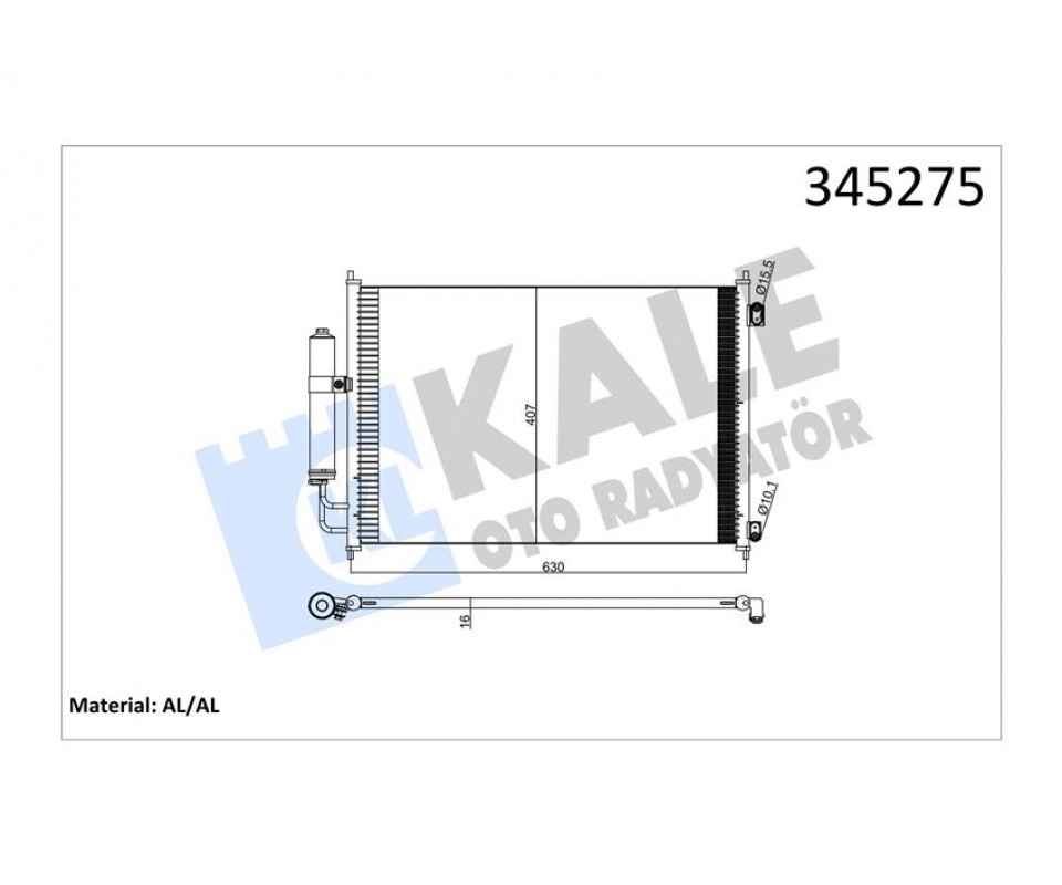 KLİMA KONDENSERİ NISSAN X-TRAİL DİZEL-BENZİN 07 > 642X388X16 OTO.-MEK. AL/AL