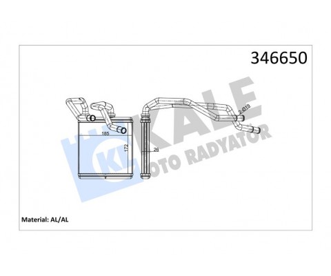 KALORİFER RADYATÖRÜ NISSAN QASHQAI 1.6L HR16DE J10 06-13/ 2.0L MR20DE J10 JJ10 07-12/ 1.5L Dci K9K d izel J10DE 06-13 / X-TRAIL 2.0L M9R T31 dizel 07->/ 2.0L MR20DE T31 07-> - ALEMİNYUM
