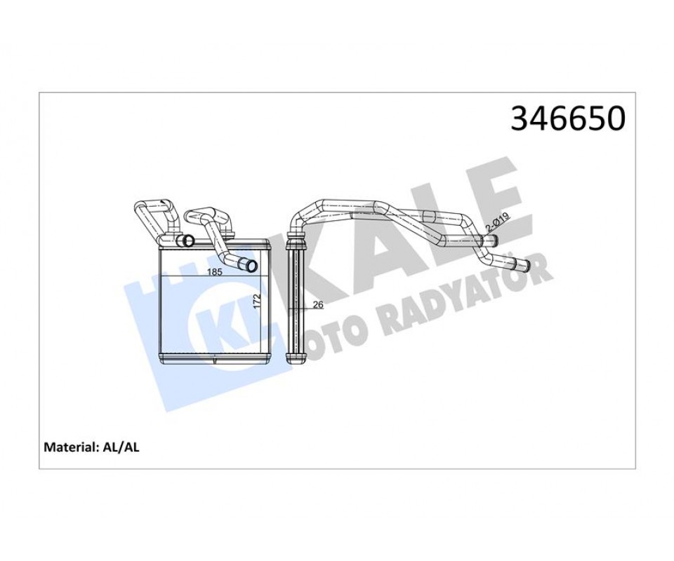 KALORİFER RADYATÖRÜ NISSAN QASHQAI 1.6L HR16DE J10 06-13/ 2.0L MR20DE J10 JJ10 07-12/ 1.5L Dci K9K d izel J10DE 06-13 / X-TRAIL 2.0L M9R T31 dizel 07->/ 2.0L MR20DE T31 07-> - ALEMİNYUM