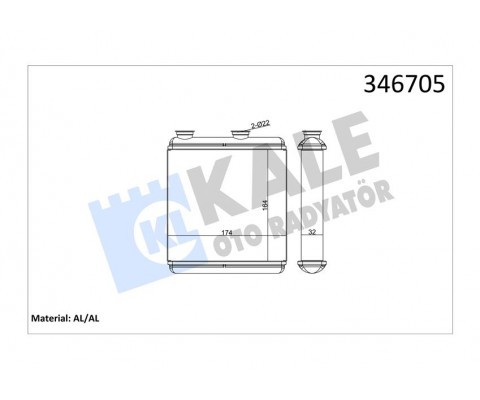 KALORİFER RADYATÖRÜ OPEL MERIVA 1.4-1.6-1.3CDTI-1.7DTI-1.7CDTI 03-10