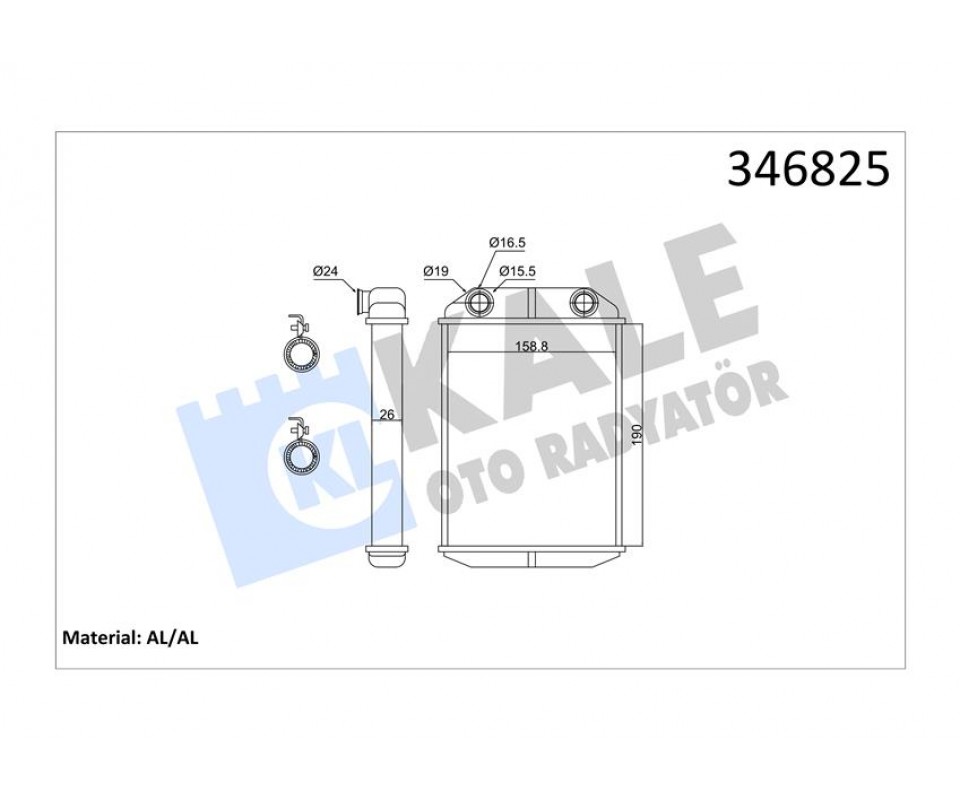 KALORİFER RADYATÖRÜ DACIA DOKKER 12> LODGY 12> 1.2 TCE 1.3 TCE 1.5dCi 1.6
