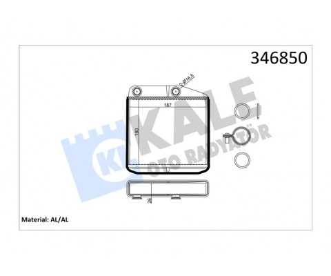 KALORİFER RADYATÖRÜ CORSA D 06> CORSA E 14> ADAM 14> MITO-DOBLO III-LINEA-FIORINO-PRATICO- GRANDE PUNTO 1.2-1.3-1.4 268700 BORUSUZ TİP