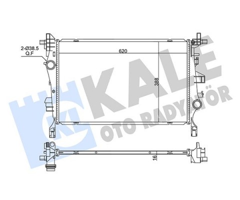 SU RADYATÖRÜ FIAT 500x-JEEP RENEGADE 1.4 1.3/1.6MTJ 14 > MT BRAZING 620x388x16
