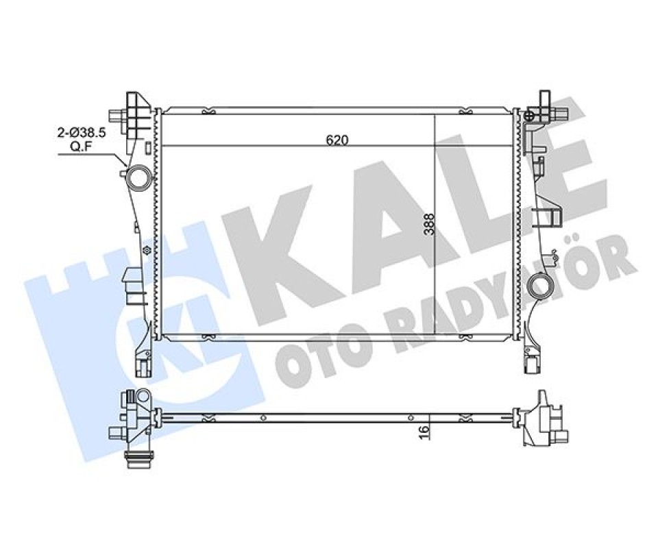 SU RADYATÖRÜ FIAT 500x-JEEP RENEGADE 1.4 1.3/1.6MTJ 14 > MT BRAZING 620x388x16