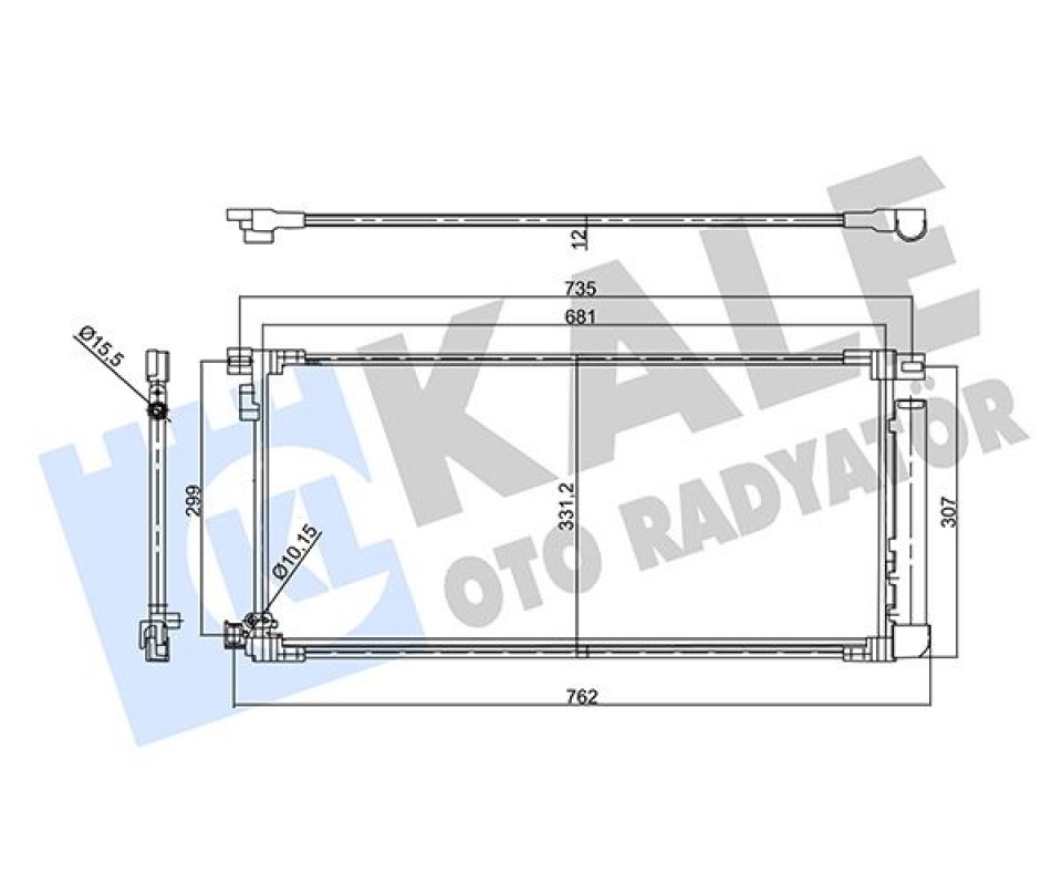 KONDENSER AL/BRZ TOYOTA AURIS 1.2 VVTI 15-18 -AURIS TOURING SPORTS 1.2 VVTI 15-18- KURUTUCULU