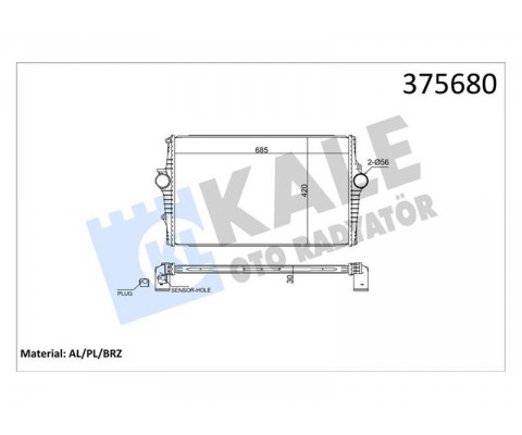 INTERCOOLER VOLVO S60 I 384 2.0T 00<10-S80 I 184 2.4D 01<06-V70 II 285 2.4D 01<08-XC70 I CROSS COUNT RY 295 D5 VX AWD 02<08 BRAZING 30MM TURBO RADYATÖRÜ