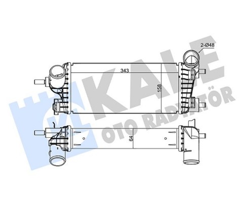 TURBO RADYATÖRÜ FORD FOCUS-CMAX-CONNECT 11> 1.0 ECOBOOST 1.0ECOBOOST BRAZING 343x158x64 CV619L440VD