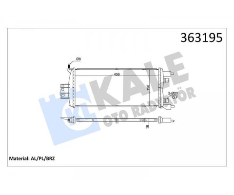 RENAULT SCENIC IV GRAND SCENIC IV 1.5DCI 16 > MT <ARA SOĞUTUCU> BRAZING 456X198X16 SU RADYATÖR