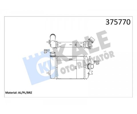 TURBO RADYATÖRÜ INTERCOOLER RENAULT CLIO V 1.0TCE 20 >NISSAN MICRA V BRAZING 255x217x50