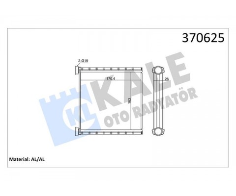 KALORİFER RADYATÖRÜ VW CRAFTER 2.0TDI 18 >BORUSUZ BRAZING AL-AL 26MM
