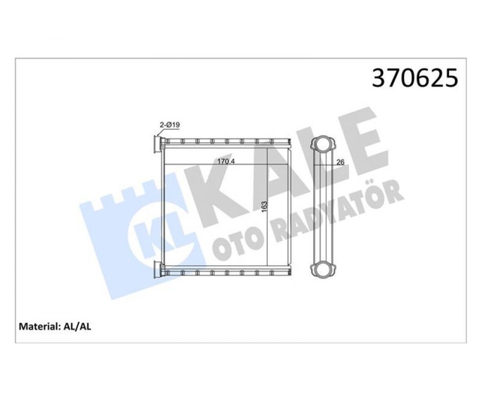 KALORİFER RADYATÖRÜ VW CRAFTER 2.0TDI 18 >BORUSUZ BRAZING AL-AL 26MM