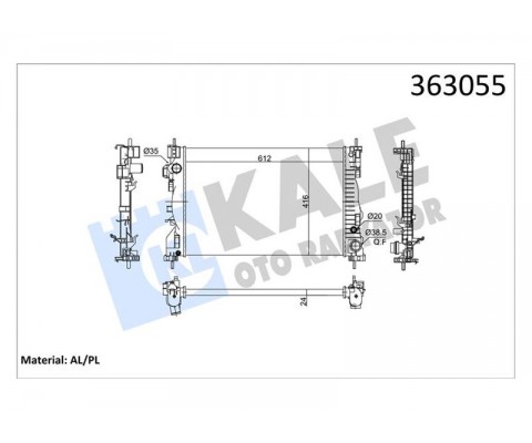 ALFA ROMEO GIULIETTA 940 1.4 TB 10 > AC MT MEKANİK 612X416X24 SU RADYATÖRÜ