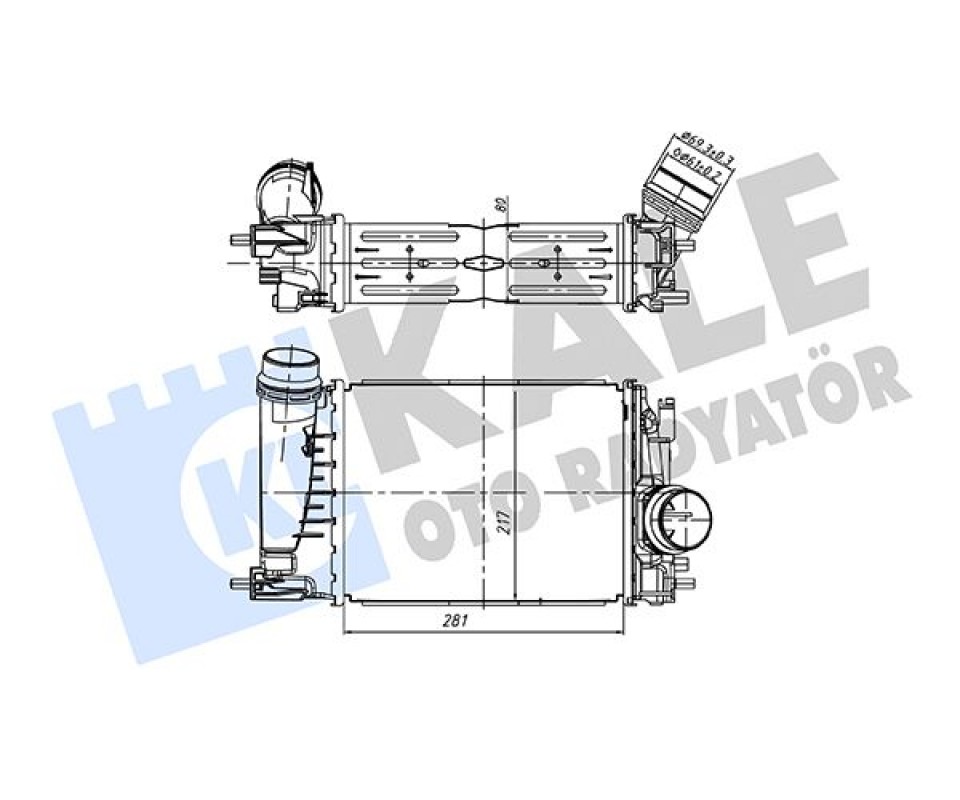 TURBO RADYATÖRÜ RENAULT MEGANE IV 15> SCENIC IV 15> KADJAR 15> CAPTUR I 13> TALISMAN 15> 1.3TCE BRAZING 281X217X80