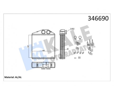 KALORİFER RADYATÖRÜ OPEL CORSA C-COMCO C-TIGRA TWINTOP 1.2-1.4-1.8-1.3CDTI-1.7CDTI 00>