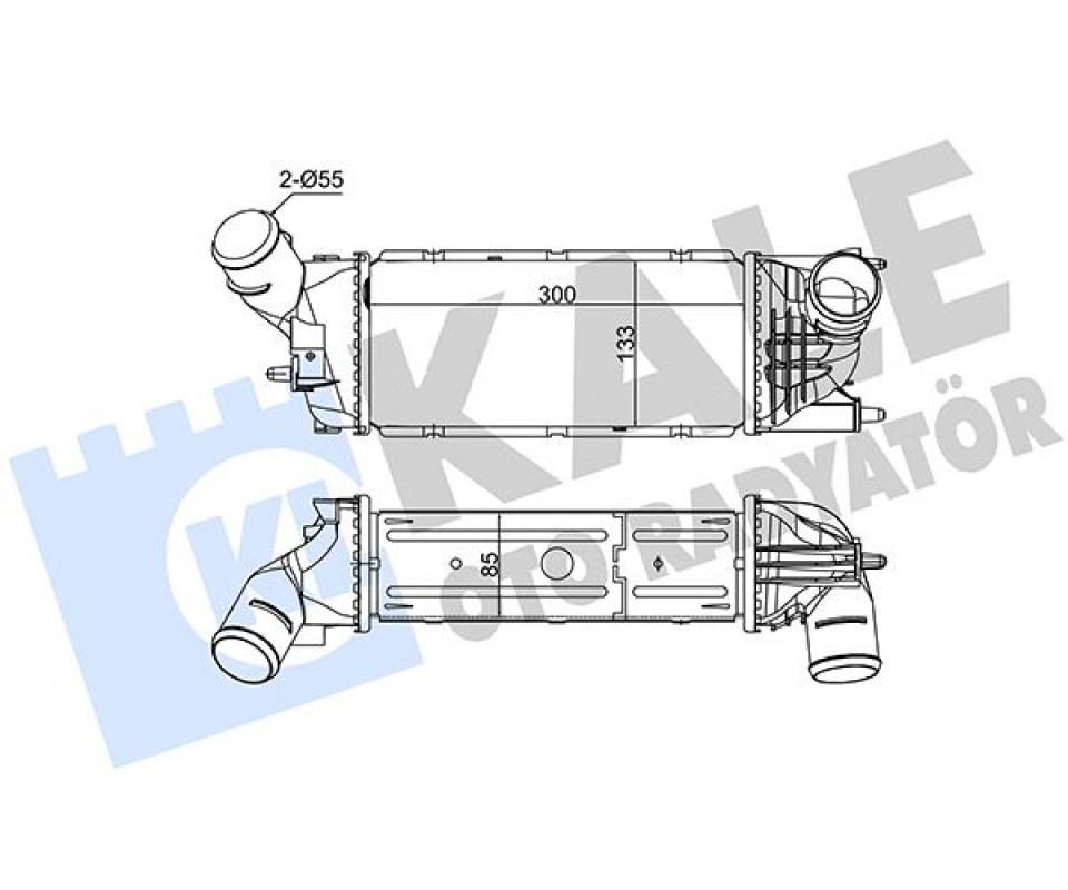 TURBO RADYATÖRÜ INTERCOOLER 407 04>C5 04> 1.6HDI-2.0HDI DV6TED4-DV6TED4/F 300x133.4x85