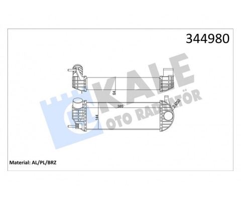 TURBO RADYATÖRÜ INTERCOOLER KNG 1.5 DCİ 08 > 385x143x64 AL/PL/BRZ
