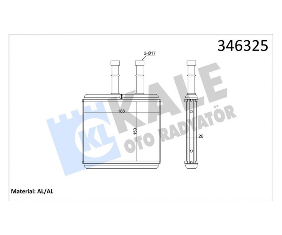 KALORİFER RADYATÖRÜ CHEVROLET AVEO 06-> / KALOS 05-> - ALEMİNYUM