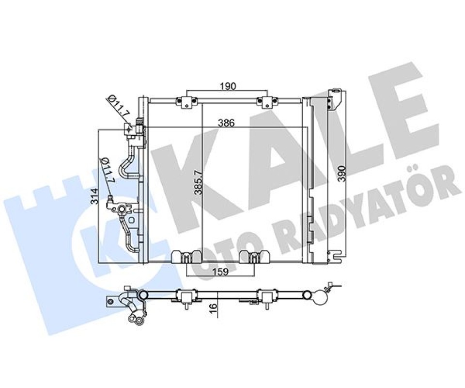 KLİMA RADYATÖRÜ KONDENSERİ OPEL ASTRA H 04>10 ZAFIRA B 05>15 1.3-1.7-1.9 CDTI-DT-DTH-DTL AL/AL 405x385x18