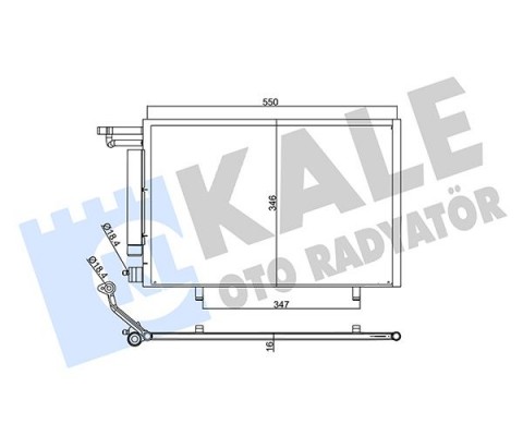 KLİMA RADYATÖRÜ FORD ECOSPORT 17> 1.5 TDCİ 530mm-346mm-16mm KURUTUCULU