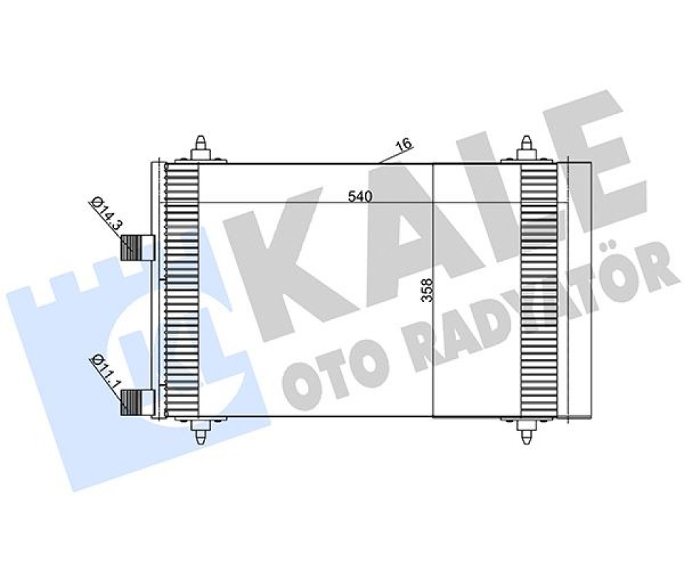 KLİMA RADYATÖRÜ KONDENSER PEUGEOT P307-P307 SW CITROEN C4-C5 2.0 HDI AL/AL 540x358x16