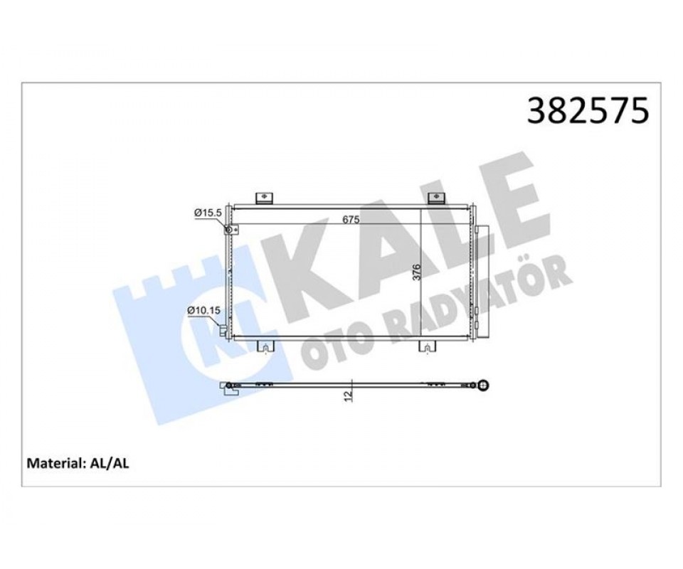 HONDA CIVIC X FC 1.6İ-DTEC 16 > KURUTUCU İLE BRAZING AL/AL 675X376X12 KLİMA RADYATÖRÜ