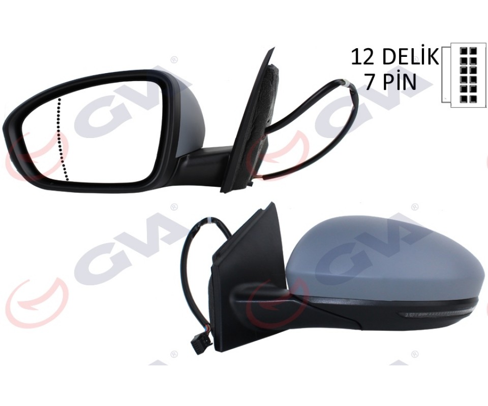 DIŞ DİKİZ AYNASI SOL MEGANE IV 15> ELEKTRİKLİ ISITMALI SİNYALLİ ASTARLI ASFERİK VM-6142EHPAL