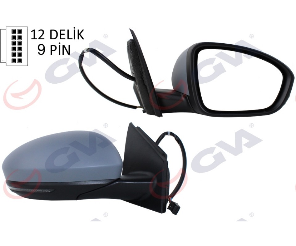 DIŞ DİKİZ AYNASI SAĞ MEGANE 15> ELEKTRİKLİ ISITMALI SİNYALLİ SENSÖRLÜ ASTARLI KONVEKS VM-6142EHPSR