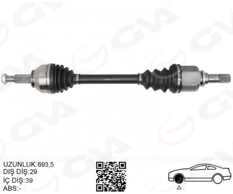 KOMPLE AKS SOL RENAULT TRAFİC III 1.6 DCİ 14- 693mm