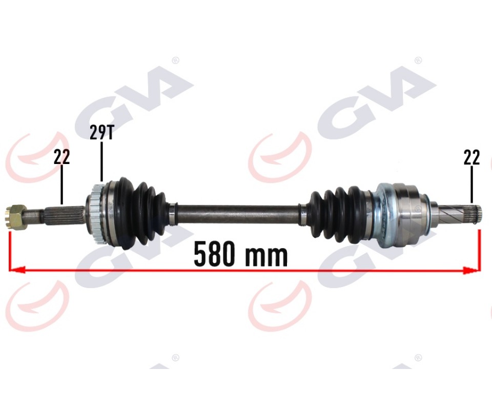 KOMPLE AKS SOL OPEL-MERIVA A 1.6 03-10 ABS Lİ 29 DİŞ 580mm