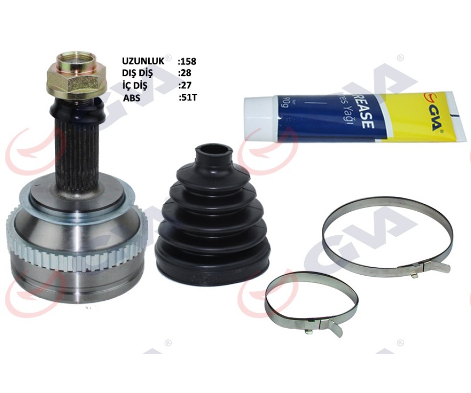 AKS KAFASI DIŞ ÖN SAĞ/SOL MASTER-MOVANO II 2.5D S8U 98-10 ABS Lİ 51DİŞ 28x27x67.1 158mm 51DİŞ 1118mm