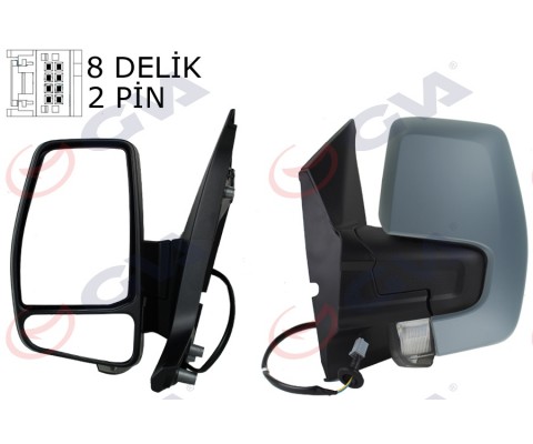 DIŞ DİKİZ AYNASI SOL TRANSİT CUSTOM V362 12> 17 MEKANİK ASTARLI SİNYALLİ
