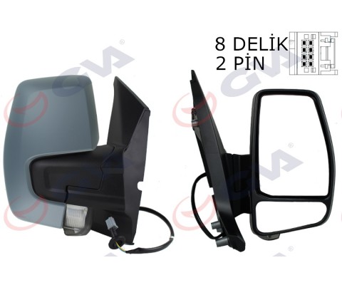 DIŞ DİKİZ AYNASI SAĞ TRANSİT CUSTOM V362 12> 17 MEKANİK ASTARLI SİNYALLİ