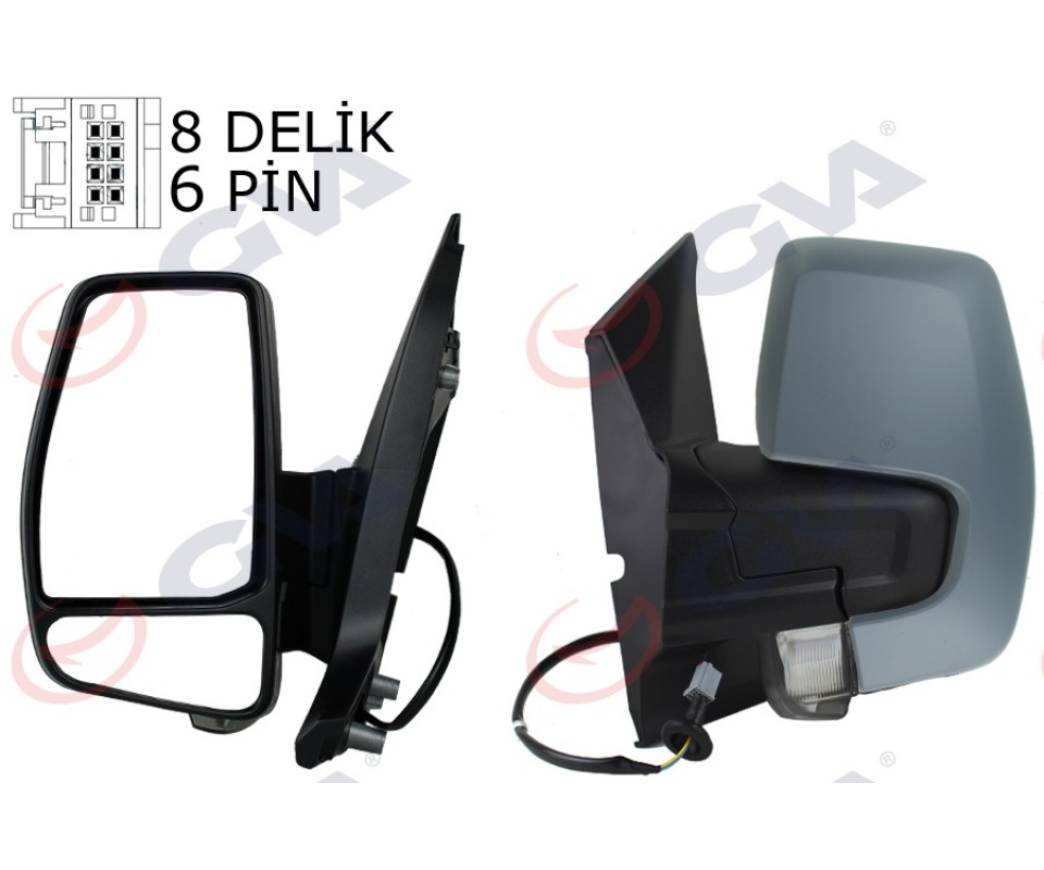 DIŞ DİKİZ AYNASI SOL TRANSİT CUSTOM V362 12>17 ELEKTİRİKLİ ISITMALI ASTARLI SİNYALLİ