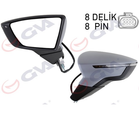 DIŞ DİKİZ AYNASI SOL LEON 12> ELEKTRİKLİ KATLANIR ISITMALI SENSÖRLÜ SİNYALLİ ASTARLI KONVEKS VM-367EBL